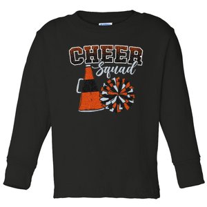 Cheer Squad Funny Cheerleader Cheerleading Orange Toddler Long Sleeve Shirt