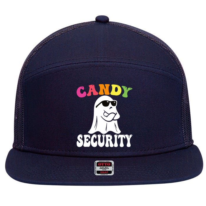 Candy Security Funny Halloween Costume 7 Panel Mesh Trucker Snapback Hat