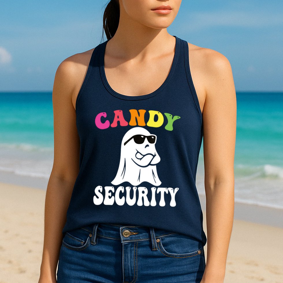 Candy Security Funny Halloween Costume Womens Tank Top