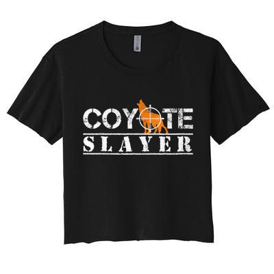 Coyote Slayer Funny Hunting For Coyote Hunters Crop Top