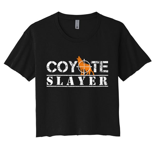 Coyote Slayer Funny Hunting For Coyote Hunters Crop Top