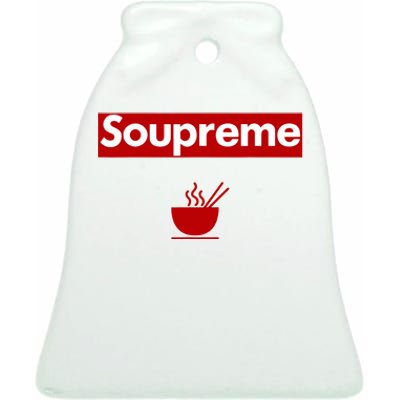 Charles Soupreme Funny Soupreme Logo Ceramic Bell Ornament