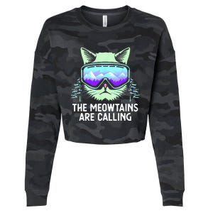 Cool Snowboard For Women Ski Lover Mountain Skier Cropped Pullover Crew