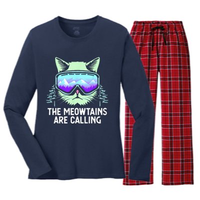 Cool Snowboard For Women Ski Lover Mountain Skier Women's Long Sleeve Flannel Pajama Set 