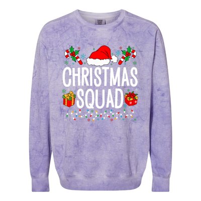 Christmas Squad Family Group Matching Christmas Pajama Party Colorblast Crewneck Sweatshirt