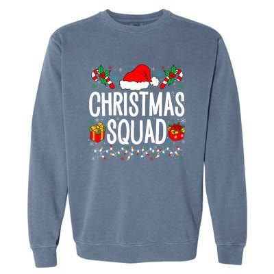 Christmas Squad Family Group Matching Christmas Pajama Party Garment-Dyed Sweatshirt