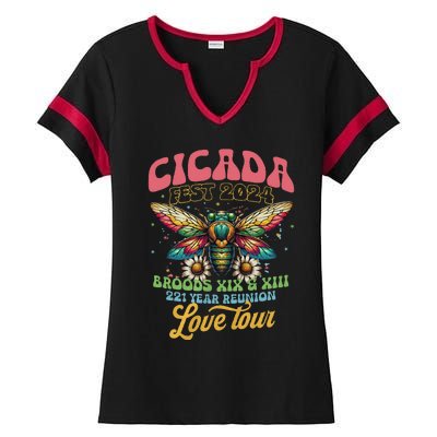 Cicada Shirts Funny Double Brood Cicada 2024 Concert Band Ladies Halftime Notch Neck Tee