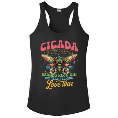 Cicada Shirts Funny Double Brood Cicada 2024 Concert Band Ladies PosiCharge Competitor Racerback Tank