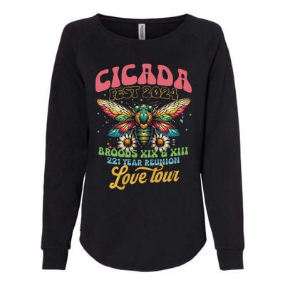 Cicada Shirts Funny Double Brood Cicada 2024 Concert Band Womens California Wash Sweatshirt