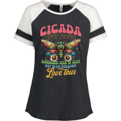 Cicada Shirts Funny Double Brood Cicada 2024 Concert Band Enza Ladies Jersey Colorblock Tee