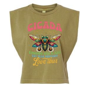 Cicada Shirts Funny Double Brood Cicada 2024 Concert Band Garment-Dyed Women's Muscle Tee