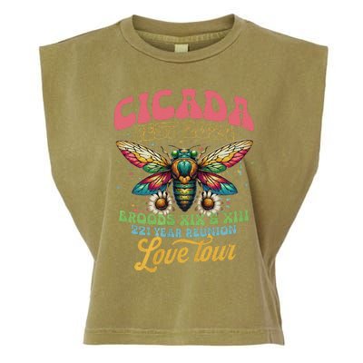 Cicada Shirts Funny Double Brood Cicada 2024 Concert Band Garment-Dyed Women's Muscle Tee