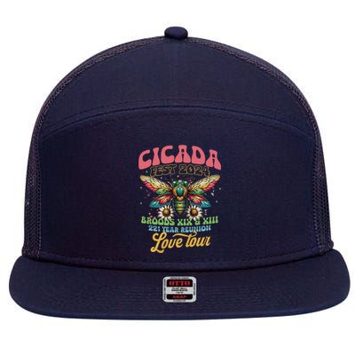 Cicada Shirts Funny Double Brood Cicada 2024 Concert Band 7 Panel Mesh Trucker Snapback Hat