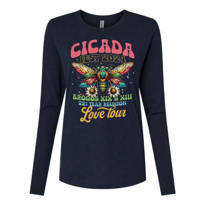 Cicada Shirts Funny Double Brood Cicada 2024 Concert Band Womens Cotton Relaxed Long Sleeve T-Shirt