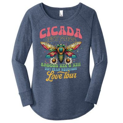 Cicada Shirts Funny Double Brood Cicada 2024 Concert Band Women's Perfect Tri Tunic Long Sleeve Shirt