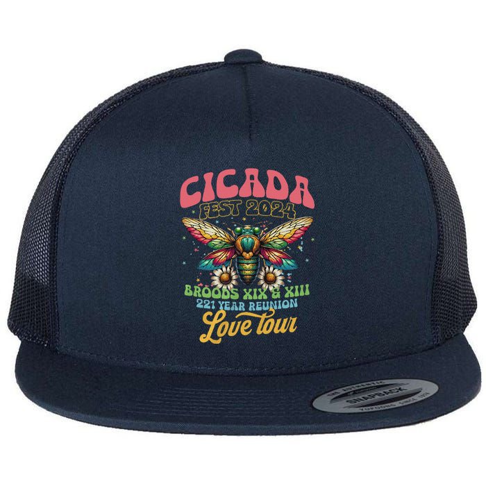 Cicada Shirts Funny Double Brood Cicada 2024 Concert Band Flat Bill Trucker Hat