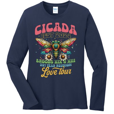 Cicada Shirts Funny Double Brood Cicada 2024 Concert Band Ladies Long Sleeve Shirt