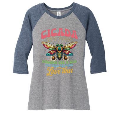 Cicada Shirts Funny Double Brood Cicada 2024 Concert Band Women's Tri-Blend 3/4-Sleeve Raglan Shirt