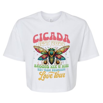 Cicada Shirts Funny Double Brood Cicada 2024 Concert Band Bella+Canvas Jersey Crop Tee