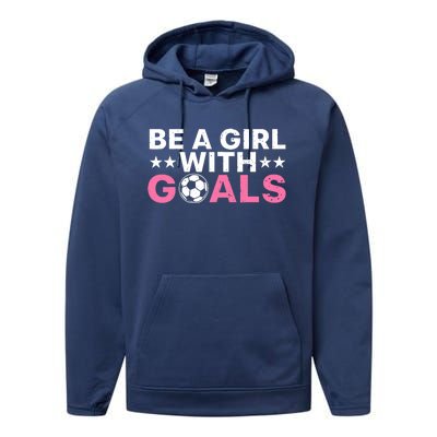 Cool Soccer For Wo Girl Football Soccer Lovers Sayings Performance Fleece Hoodie