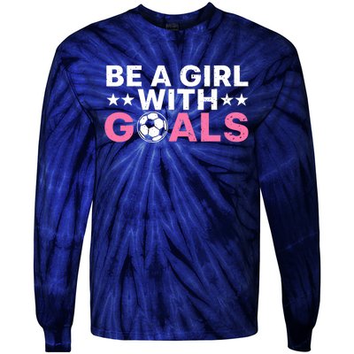 Cool Soccer For Wo Girl Football Soccer Lovers Sayings Tie-Dye Long Sleeve Shirt