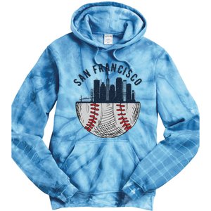 Cool San Francisco CA Skyline Baseball Fan City Downtown Tie Dye Hoodie