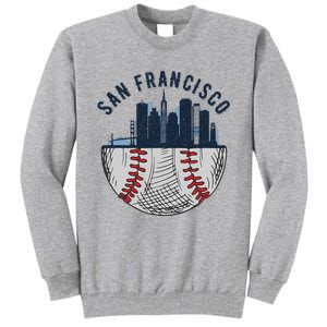 Cool San Francisco CA Skyline Baseball Fan City Downtown Tall Sweatshirt