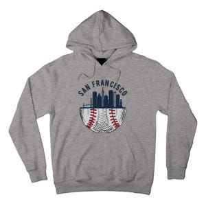 Cool San Francisco CA Skyline Baseball Fan City Downtown Tall Hoodie