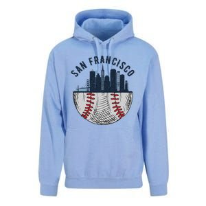 Cool San Francisco CA Skyline Baseball Fan City Downtown Unisex Surf Hoodie