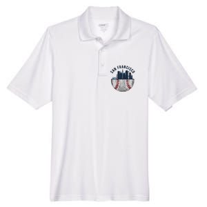 Cool San Francisco CA Skyline Baseball Fan City Downtown Men's Origin Performance Pique Polo