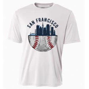 Cool San Francisco CA Skyline Baseball Fan City Downtown Cooling Performance Crew T-Shirt