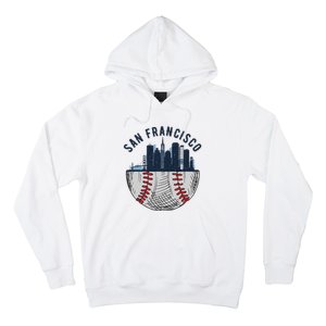 Cool San Francisco CA Skyline Baseball Fan City Downtown Hoodie