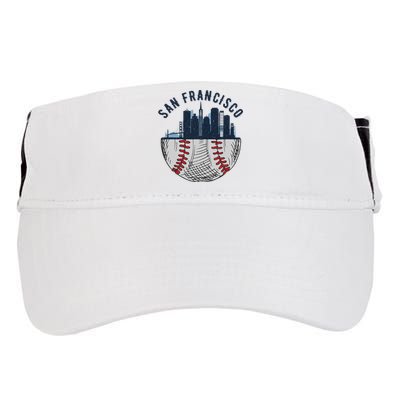 Cool San Francisco CA Skyline Baseball Fan City Downtown Adult Drive Performance Visor