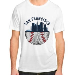 Cool San Francisco CA Skyline Baseball Fan City Downtown Adult ChromaSoft Performance T-Shirt