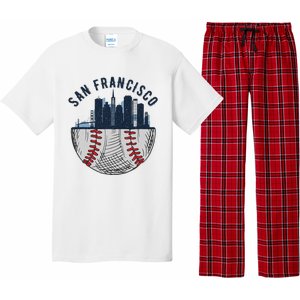 Cool San Francisco CA Skyline Baseball Fan City Downtown Pajama Set