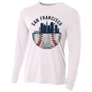 Cool San Francisco CA Skyline Baseball Fan City Downtown Cooling Performance Long Sleeve Crew