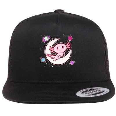 Cute Space Galaxy Axolotl Flatbill Hat