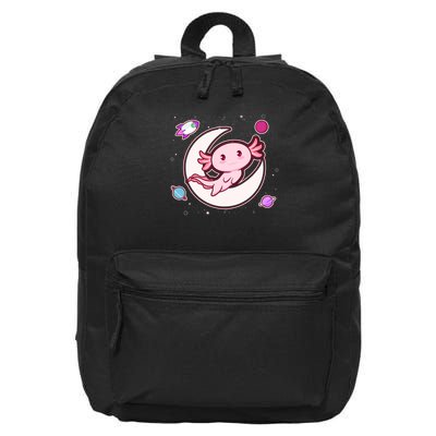 Cute Space Galaxy Axolotl 16 in Basic Backpack