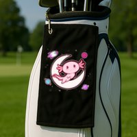 Cute Space Galaxy Axolotl Golf Towel