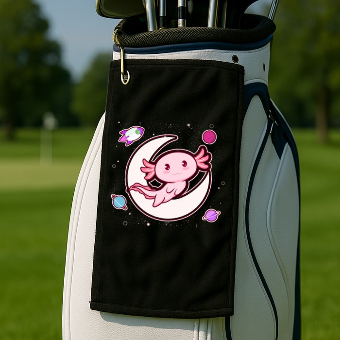 Cute Space Galaxy Axolotl Golf Towel