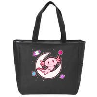 Cute Space Galaxy Axolotl Zip Tote Bag