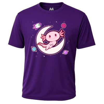 Cute Space Galaxy Axolotl Performance Shirt