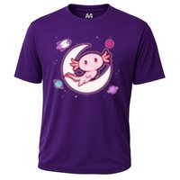 Cute Space Galaxy Axolotl Cooling Performance Crew T-Shirt