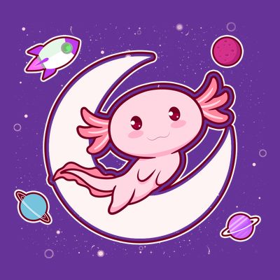 Cute Space Galaxy Axolotl T-Shirt