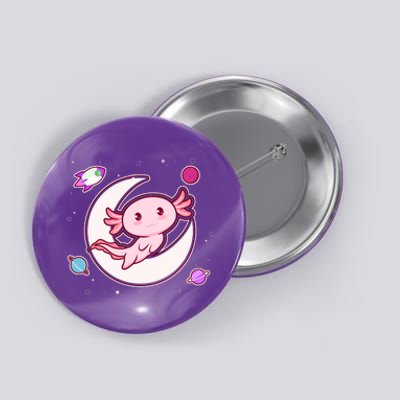 Cute Space Galaxy Axolotl Button