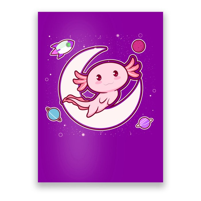 Cute Space Galaxy Axolotl Poster