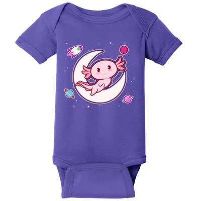 Cute Space Galaxy Axolotl Baby Bodysuit