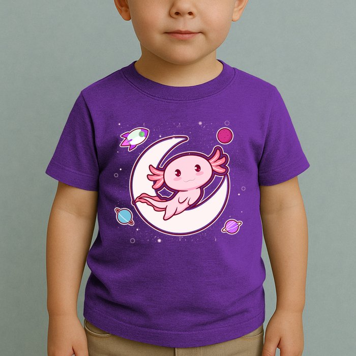 Cute Space Galaxy Axolotl Toddler T-Shirt