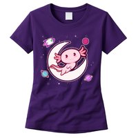 Cute Space Galaxy Axolotl Womens T-Shirt