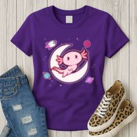 Cute Space Galaxy Axolotl Womens T-Shirt